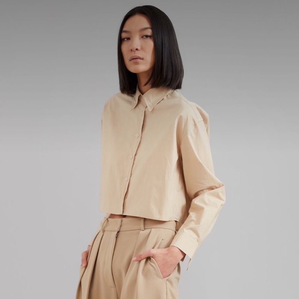 The Frankie Shop Beige Button Down Shirt